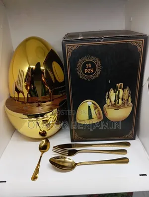 High Quality Gold Egg Shape Spoon Set