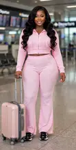 Luxury Chic Hooded 2-Piece Set - Baby Pink - 3