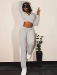 Luxury Chic Hooded 2-Piece Set - Baby Pink - 5