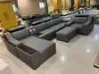 Black L-Shape Sofa with Adjustable Headrest - 1