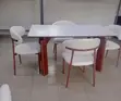 Modern Minimalist Dining Set - Cream Boucle Chairs - 1
