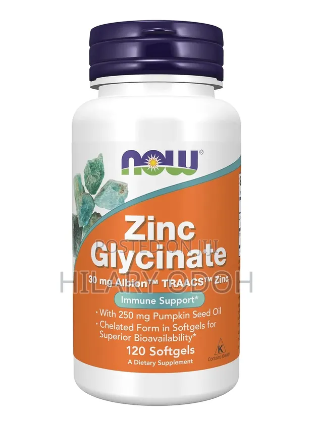 NOW Zinc Glycinate 30mg, 120 Softgels - 1