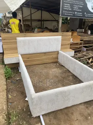 4.5 by 6ft Bedframe - Boucle Fabric, HDF Board
