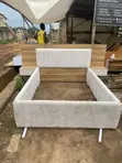 4.5 by 6ft Bedframe - Boucle Fabric, HDF Board - 2