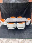 6-Seater Marble-Top Dining Table Set - 1