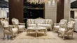 Home Interiors 7-Seater Antique Chairs with Center Table - 1