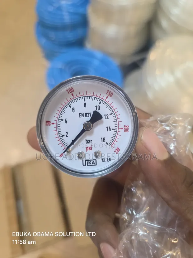 50mm Pressure Gauge 16bar Back Connection 1/4" - 1