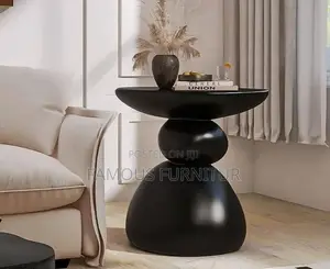 Modern Resin Pebble Side Stool - Cream, Orange, Brown