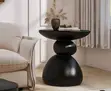 Modern Resin Pebble Side Stool - Cream, Orange, Brown - 2