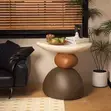 Modern Resin Pebble Side Stool - Cream, Orange, Brown - 4