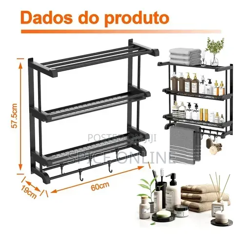 XVIP 3-Tier Wall-Mounted Bathroom Storage Rack - 1