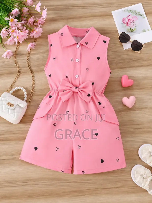 Romper Pink Mai Zanan Zuciya Ga Yara (1-8 Shekaru) - 1