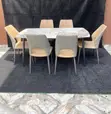 Modern Marble Dining Set - 6 Chairs - 1