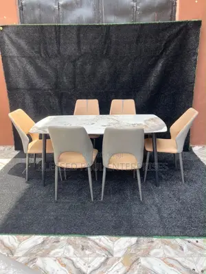 Modern Marble Dining Set - 6 Chairs