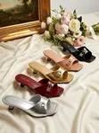 Golden Kello Pencil Heel Slippers - 1