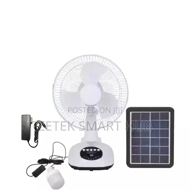 Solar Table Fan Kit da Fitilar LED & Power Bank - 1