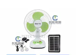 Solar Table Fan Kit with LED Lights & Power Bank