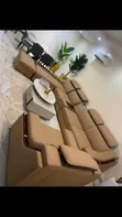 Brown L-Shape Sofa with Adjustable Headrest - 2