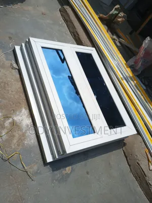 Aluminium Casement Window - White Frame, Blue Reflective Glass