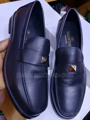 Valentino Designer Men's Loafers - Black Leather