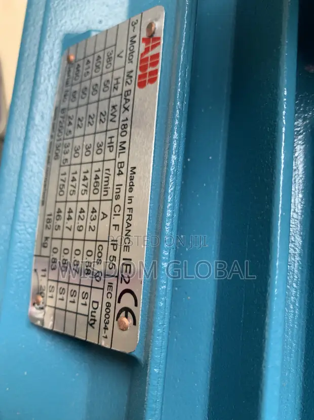 ABB Motor Mai Ƙarfin 22kW 30HP 1480RPM 4 Pole - 1