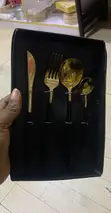 4-Piece Stainless Steel Cutlery Set - Gold & Black - 3