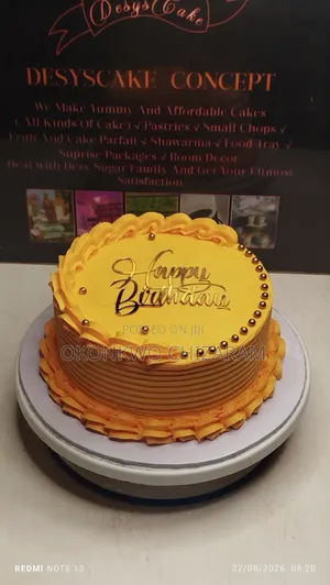 Elegant Birthday Buttercream Cake (8" 1 Layer)