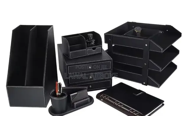 Brand New Multifunction Business Leather Desk Organizer - 1