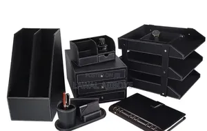 Brand New Multifunction Business Leather Desk Organizer