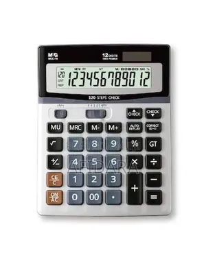M&G 120 Steps Check & Correct Calculator (12 Digits, Two-Way Power)