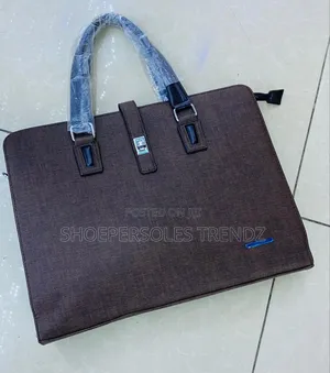 Genuine Leather Laptop Bag - Brown