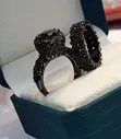 Classic Black Wedding Ring Set for Women - 1