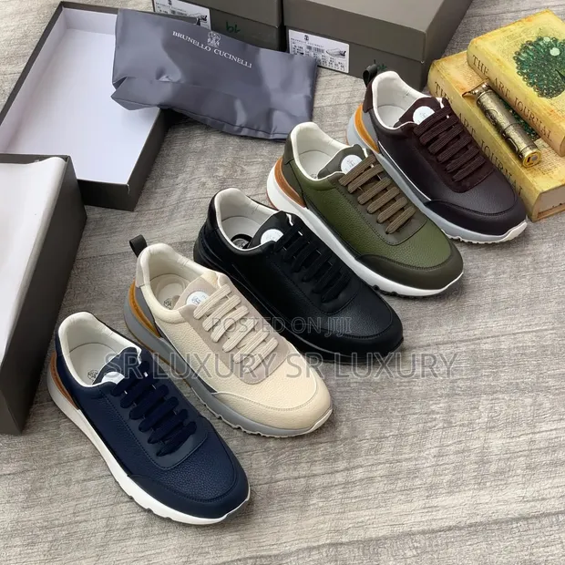 Premium Brunello Cucinelli Luxury Leather Sneakers - 1