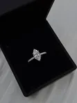 Marquise Cut Moissanite Diamond Silver Proposal Ring - 1