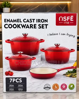 7-Piece Enamel Cast Iron Cookware Set