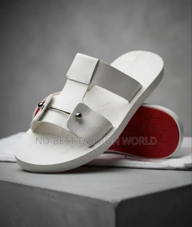 Christian Louboutin Pure Leather White Slippers - 1