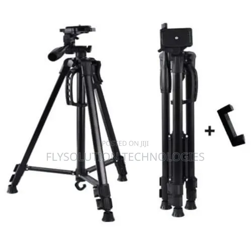 3366 Tripod for Camera and Phone with Holder - Black - 1