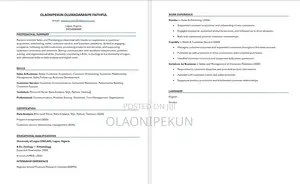Sales Support Assistant CV