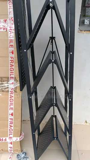 5ft Foldable Kitchen Rack - Black Metal