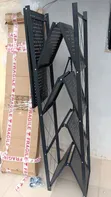 5ft Foldable Kitchen Rack - Black Metal - 5