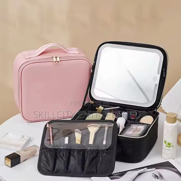 LED Makeup Bag with Built-in Mirror - 1
