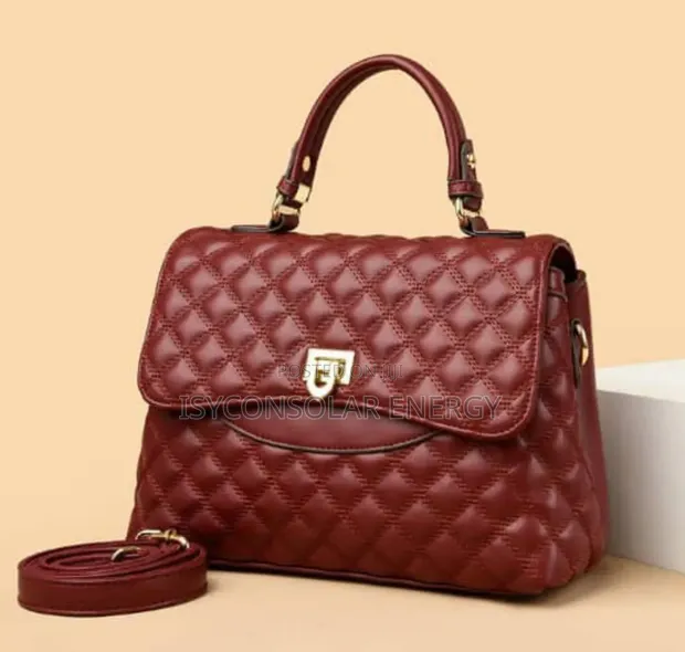 Classic Red Leather Handbag - 1