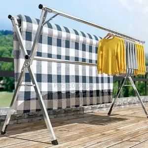 Outdoor Foldable Telescopic Clothes Dryer Rack