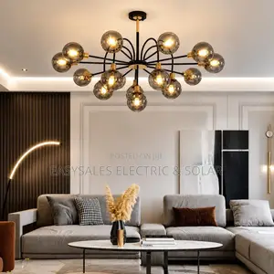 Nordic Style Black Glass Ball Chandelier