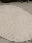Customised Round Center Rug - Beige Modern Style - 1