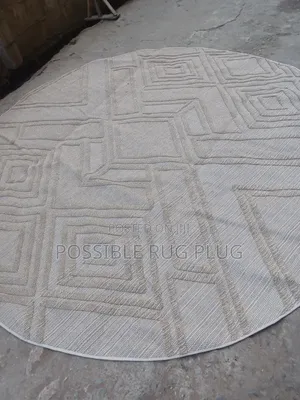 Customised Round Center Rug - Beige Modern Style