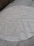 Customised Round Center Rug - Beige Modern Style - 2