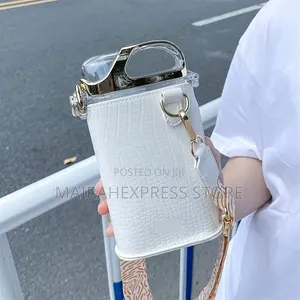 Pinkah Slim Water Bottle with Crocodile Embossed Pouch