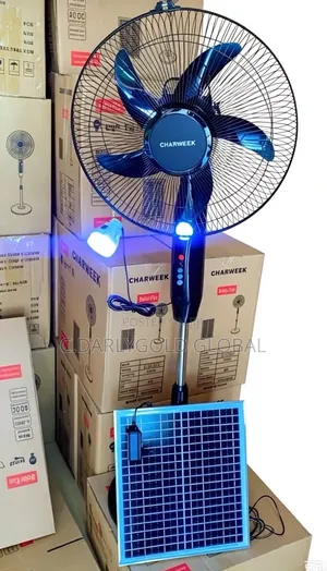 Charweek Solar Rechargeable Standing Fan
