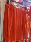 AKT Clothing Women's Red Chiffon Blouse XXL - 2